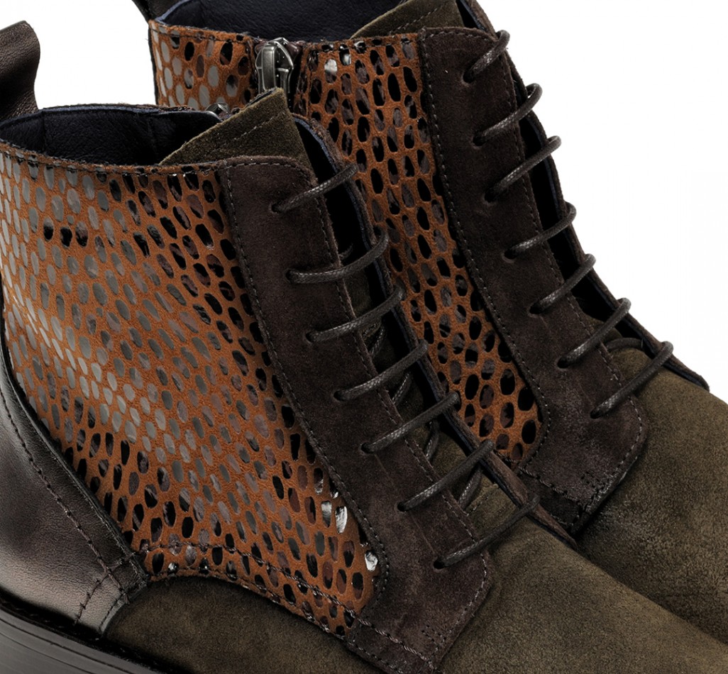 HARVARD D8709 Green Ankle Boot