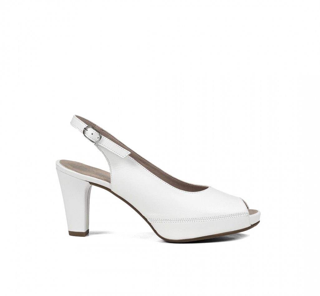 BLESA D6604 White Heel Shoe