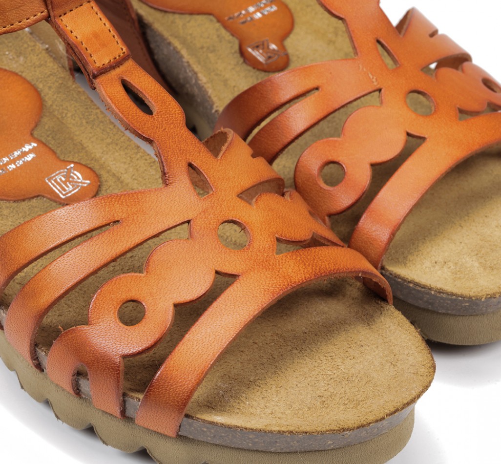 SUMMER D8158 Orange Wedge Sandal