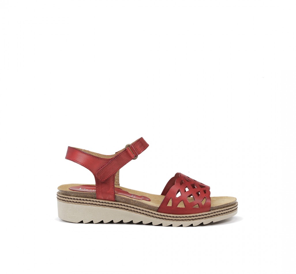ESPE D8179 Red Wedge Sandal