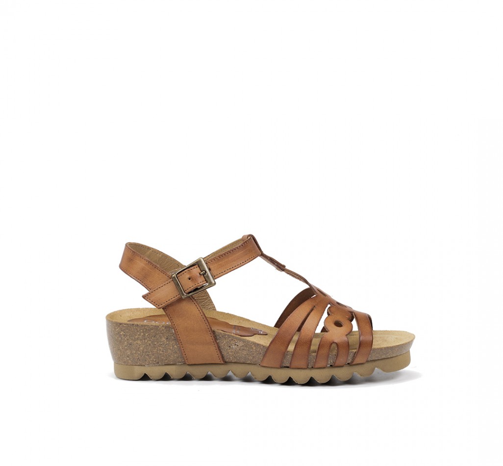 SUMMER D8158 Brown Wedge Sandal